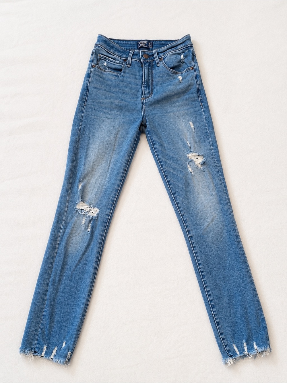 Abercrombie & Fitch Light Blue Distressed Skinny Jeans